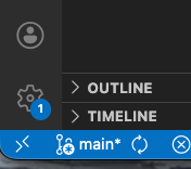 Captura del símbol de connexió remota de Visual Studio Code